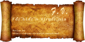 Fábián Virgínia névjegykártya