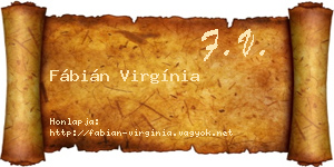 Fábián Virgínia névjegykártya